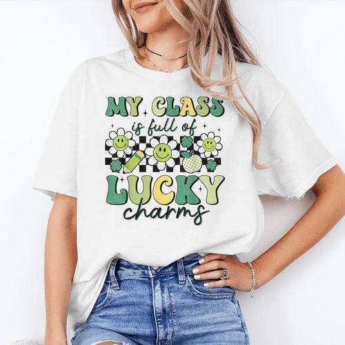 My Class Is Full Of Lucky Charms St Patricks Day Teacher Women's T-Shirt - teacherstshirts.com