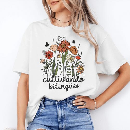 Cultivando Bilingues Dual Language Crew Bilingual Teacher Men Women Girls Kids Women's T-Shirt - teacherstshirts.com