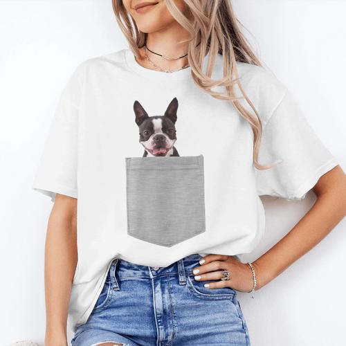 Dog In Your Pocket Boston Terrier For Men Women Girls Kids Women's T-Shirt - Bostonterriersmerch.com