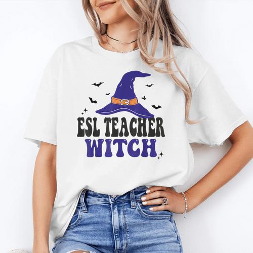 ESL Teacher Witch Halloween Matching Group Costume Women's T-Shirt - teacherstshirts.com UK