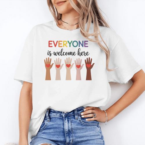 Everyone Is Welcome Here Idaho Teacher Women's T-Shirt - teacherstshirts.com AU