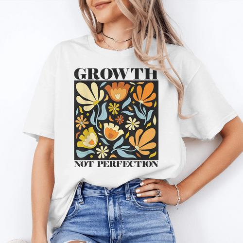 Growth Not Perfection Abstract Florals SPED Teacher Women's T-Shirt - teacherstshirts.com AU