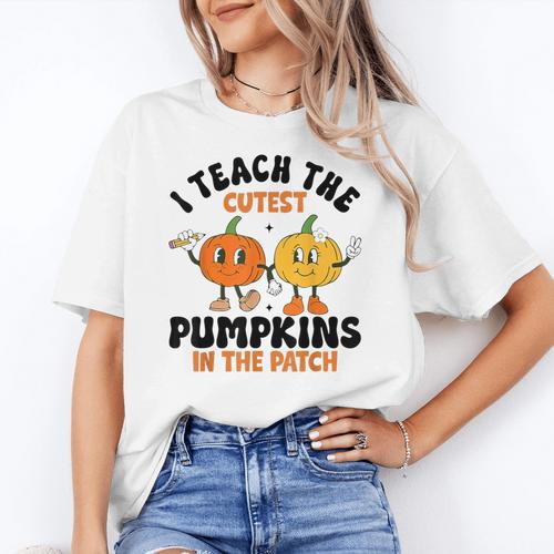Halloween Teacher I Teach The Cutest Pumpkins In The Patch Women's T-Shirt - teacherstshirts.com CA