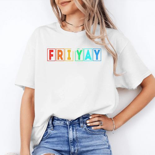 Happy Fri Yay Teacher Friday Women's T-Shirt - teacherstshirts.com