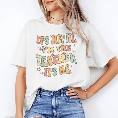 It's Me Hi I'm The Teacher It's Me Groovy Teacher Women's T-Shirt - teacherstshirts.com AU