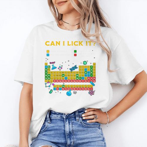 Can I Lick It Periodic Table Science Teacher Student Premium Tri-Blend Women's T-Shirt - teacherstshirts.com CA