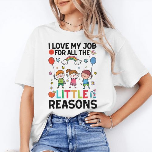 Love Job For Little Reasons Daycare Teacher Graphic Women's T-Shirt - teacherstshirts.com UK