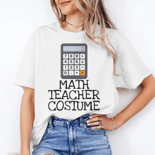Math Teacher Costume Tshirt Halloween High School Calculator Women's T-Shirt - teacherstshirts.com