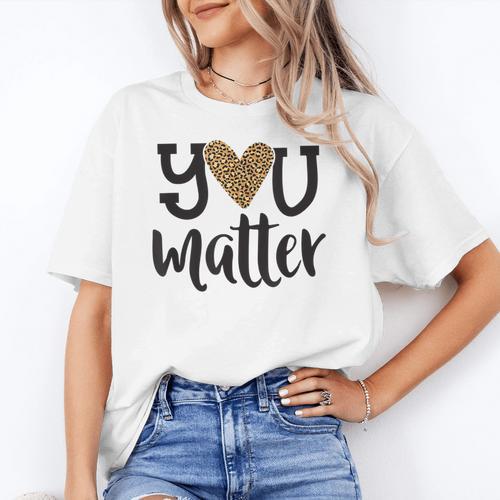 You Matter Leopard Print Teacher Kind Counselor Kindness Women's T-Shirt - teacherstshirts.com AU