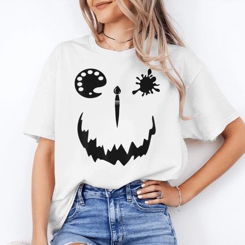 Pumpkin Artist Halloween Art Teacher Women's T-Shirt - teacherstshirts.com CA