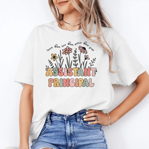 Retro Floral Assistant Principal Shirt For Teachers Day Women's T-Shirt - teacherstshirts.com