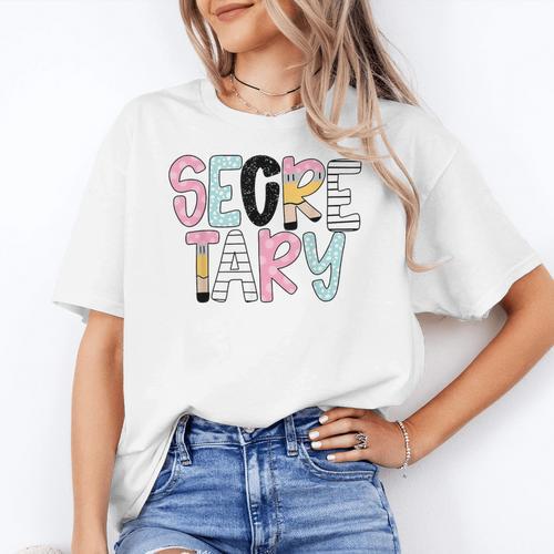Retro Secretary Back To School Teacher Appreciation Women's T-Shirt - teacherstshirts.com