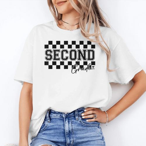 Second Grade Checkered Teacher 1st Day Back To School Women Women's T-Shirt - teacherstshirts.com CA