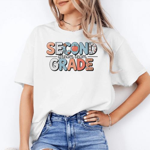 Second Grade Dream Team Back To School 2nd Grade Teacher Women's T-Shirt - teacherstshirts.com CA