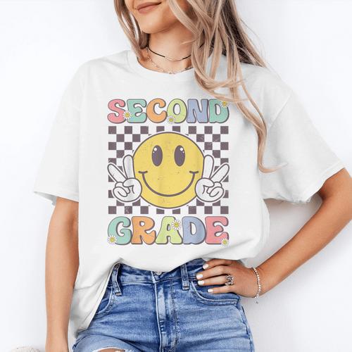 Second Grade Teachers Boys Girls Smile Face 2nd Grade Team Women's T-Shirt - teacherstshirts.com AU