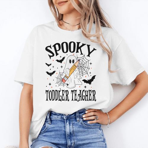 Spooky Toddler Teacher Halloween School Women's T-Shirt - teacherstshirts.com AU