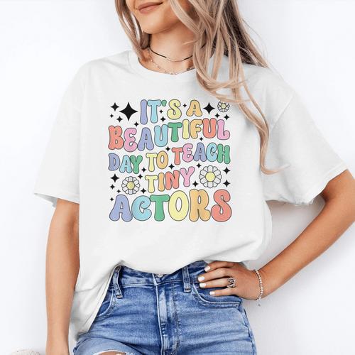 Teach Tiny Actors Theater Drama Teacher Drama Teaching Women's T-Shirt - teacherstshirts.com UK
