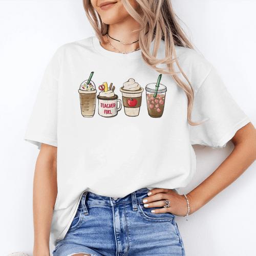 Teacher Fuel Coffee Teacher Mug Latte Iced Coffee Fall Women's T-Shirt - teacherstshirts.com AU