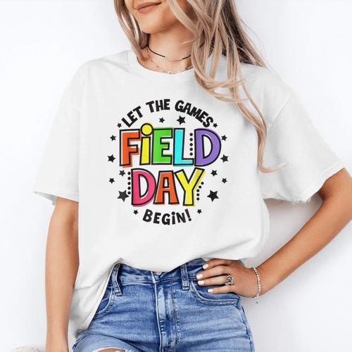 Teacher Student Field Day Let The Games Begin Field Day Women's T-Shirt - teacherstshirts.com