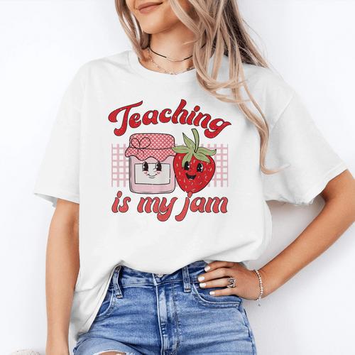 Teaching Is My Jam Cute Strawberry For Women Teachers Women's T-Shirt - teacherstshirts.com DE