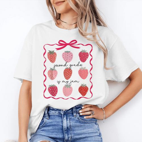 Women Second Grade Is My Jam Strawberry First Kids Teacher Women's T-Shirt - teacherstshirts.com AU