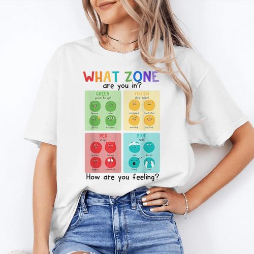 What Zone Are You In How Are You Feeling Teacher Women's T-Shirt - teacherstshirts.com DE
