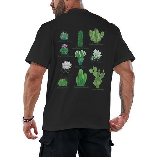 10 Types Of Cactus Succulent Teacher Chart Cactus Lover Tee Men's Back Print T-Shirt - teacherstshirts.com