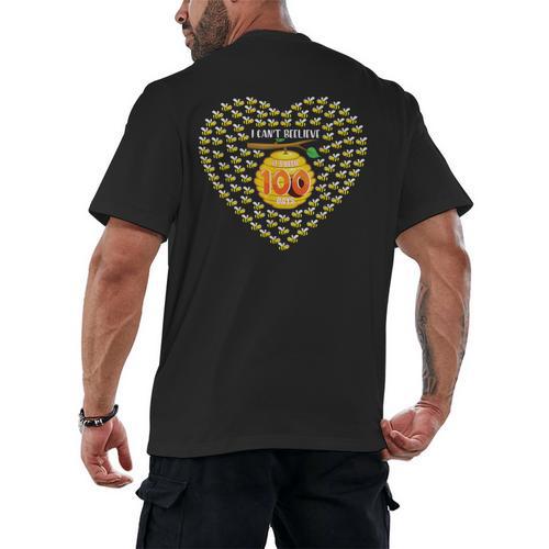 100 Days Of School Bee Hive Tree Hearts Teachers Student Kid Men's Back Print T-Shirt - teacherstshirts.com DE