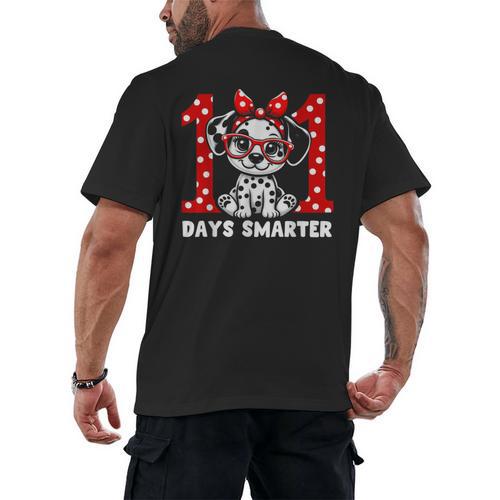 100 Days Smarter 101st Day School Dalmatian Dog Teacher Kids Men's Back Print T-Shirt - teacherstshirts.com