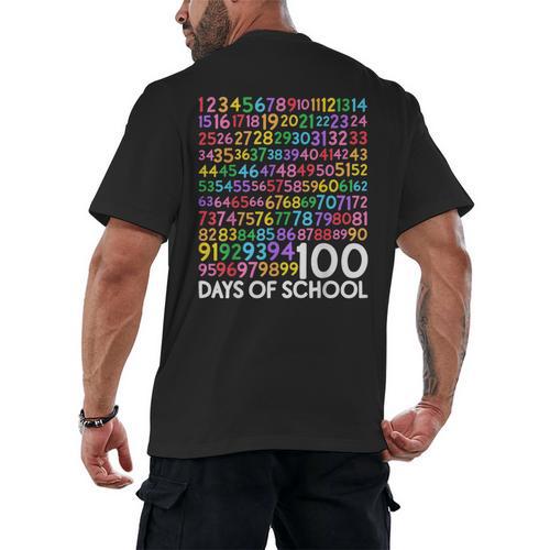 100th Day Of School Teacher Kids 100 Days Math Numbers Men's Back Print T-Shirt - teacherstshirts.com