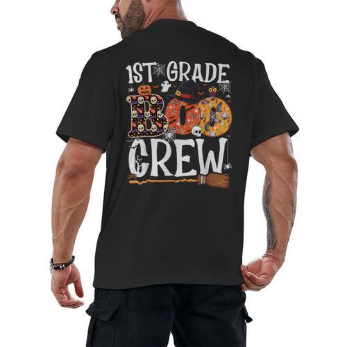 1st Grade Boo Crew Cute Ghost Halloween Teacher Kids Men's Back Print T-Shirt - teacherstshirts.com DE