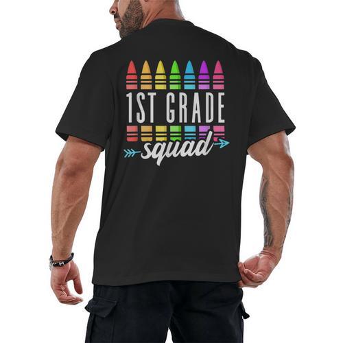 1st Grade Squad Back To School First Grade Teacher Boy Girl Men's Back Print T-Shirt - teacherstshirts.com