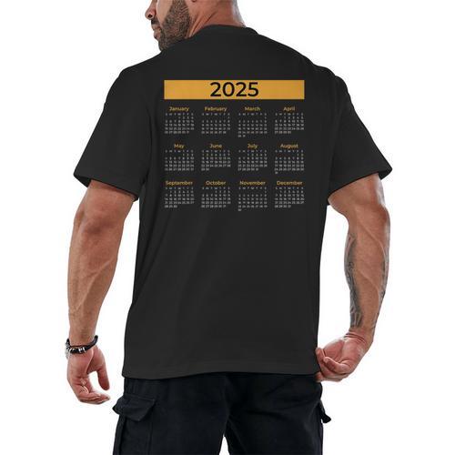 2025 Calendar For Planners Teachers Offices Months Men's Back Print T-Shirt - teacherstshirts.com UK