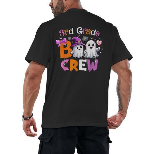 3rd Grade Boo Crew Third Grade Halloween Costume Teacher Kid Men's Back Print T-Shirt - teacherstshirts.com AU