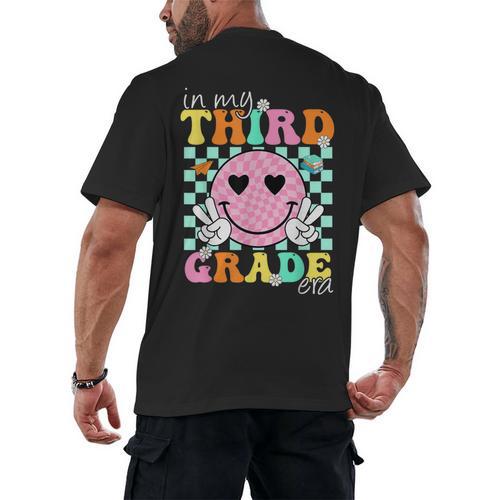 In My 3rd Grade Era Back To School Smile Face Teacher Kid Men's Back Print T-Shirt - teacherstshirts.com UK