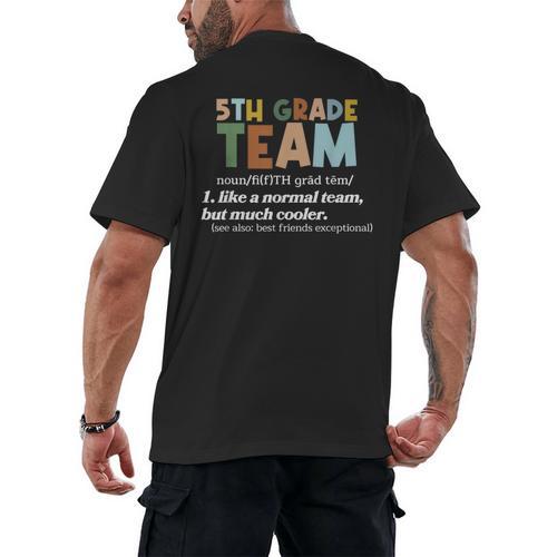 5TH Grade Team Teacher Like A Normal Team Fifth Grade Men's Back Print T-Shirt - teacherstshirts.com AU