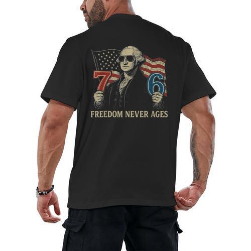 6-7 7-6 George Washington Freedom For Teachers Men's Back Print T-Shirt - teacherstshirts.com AU