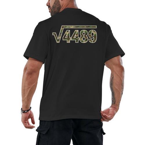 6 7 Army Camo Pattern Meme Square Root 4489 Math Teacher 67 Men's Back Print T-Shirt - teacherstshirts.com