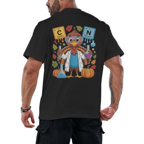 67 Chemistry Science Teacher Periodic Table Thanksgiving Men's Back Print T-Shirt - teacherstshirts.com