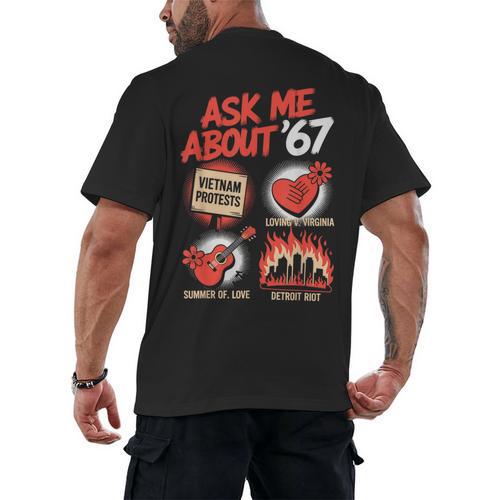 67 History Teacher Teacher 6 7 Overuse '67 Men's Back Print T-Shirt - teacherstshirts.com AU