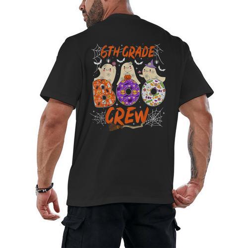 6th Grade Boo Crew Sixth Grade Halloween Teacher Kid Men's Back Print T-Shirt - teacherstshirts.com AU