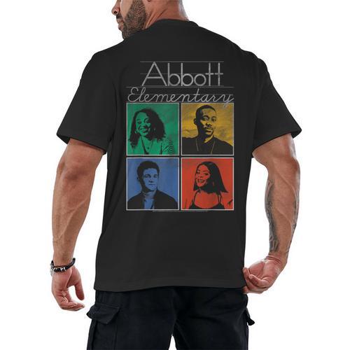 Abbott Elementary Colorful Pop Art Teachers TV Show Men's Back Print T-Shirt - teacherstshirts.com AU