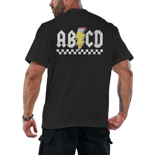ABCD Teacher Men's Back Print T-Shirt - teacherstshirts.com