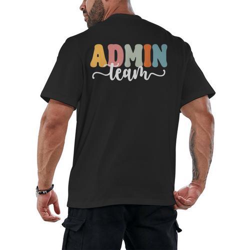 Admin Team Back To School Teachers Students Admin Squad Men's Back Print T-Shirt - teacherstshirts.com AU