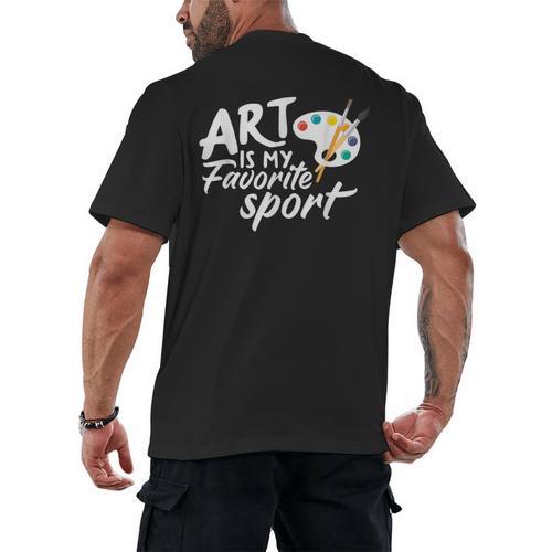 Art Is My Favorite Sport Artist Art Lover Teacher Men's Back Print T-Shirt - teacherstshirts.com UK
