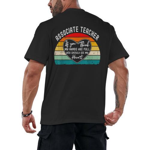 Associate Teacher If You Think My Hands Are Full Men's Back Print T-Shirt - teacherstshirts.com AU