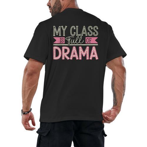 Theatre School Drama Class Musical Theater Drama Teacher Men's Back Print T-Shirt - teacherstshirts.com UK