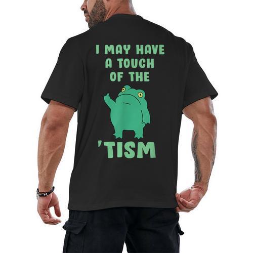 Autism Awareness Neurodiversity Teacher Frog I May Have A Touch Of The Tism Neurodivergent Small Men's Back Print T-Shirt - teacherstshirts.com