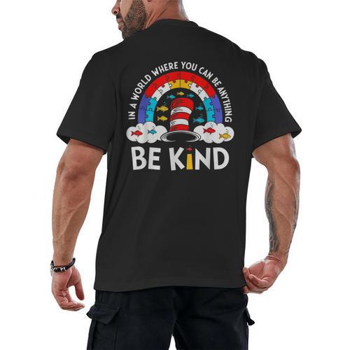 Autism Awareness For Teacher Why Fit In Doctor Cat Hat Cool Men's Back Print T-Shirt - teacherstshirts.com DE