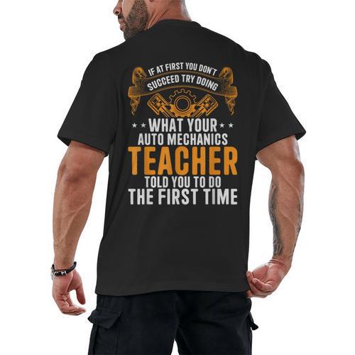 Auto Mechanic Teacher Car Repair Auto Mechanic Men's Back Print T-Shirt - teacherstshirts.com AU